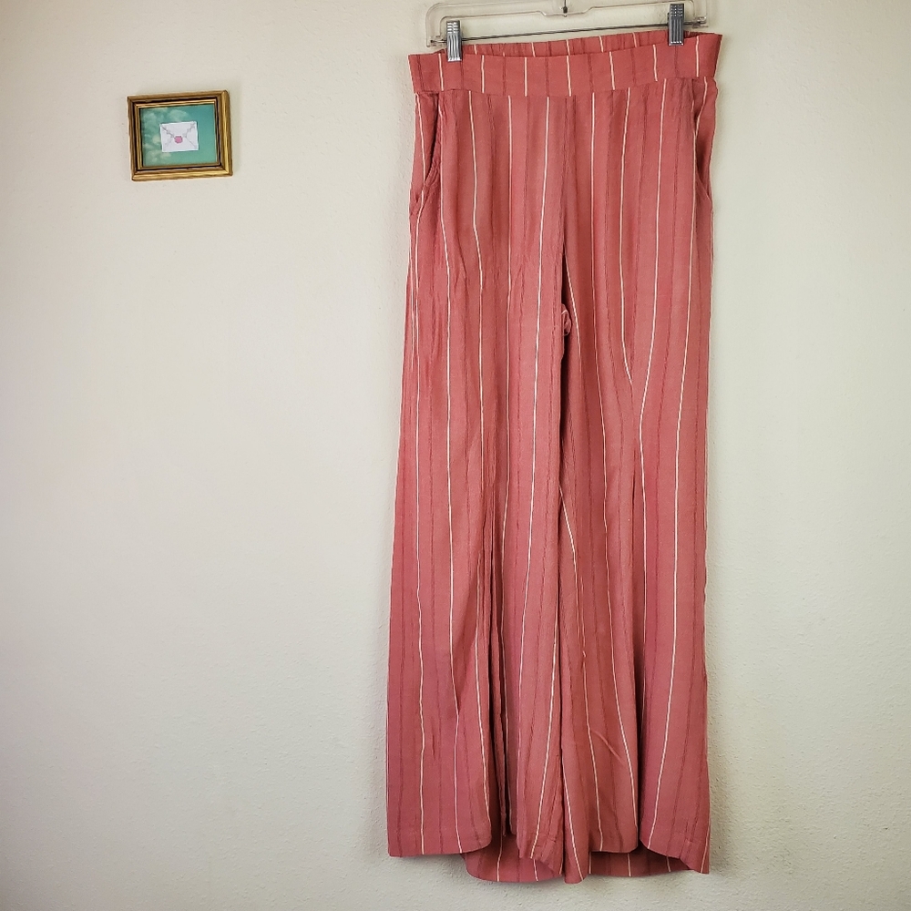 Arizona Jeans Co Striped Pink Wide-Leg Pants